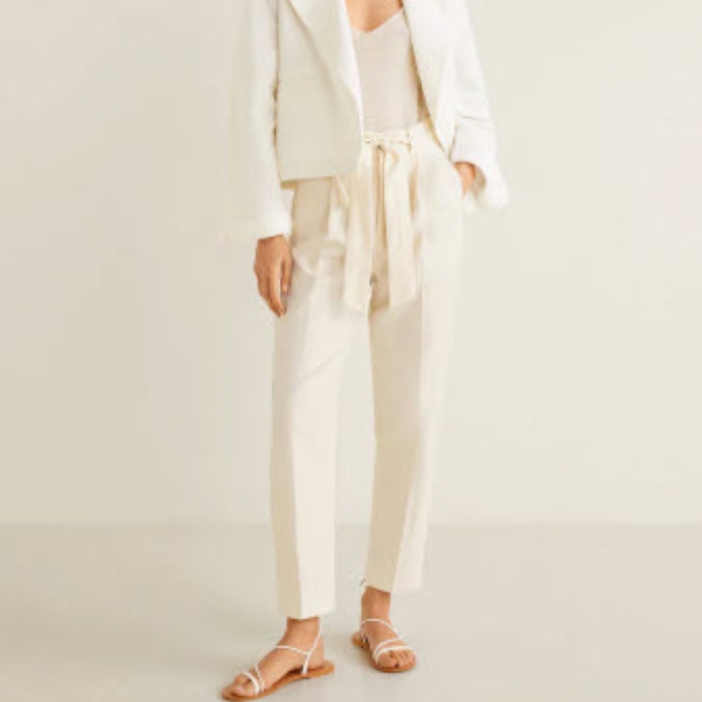 MANGO - Bow Linen Trousers - NWT